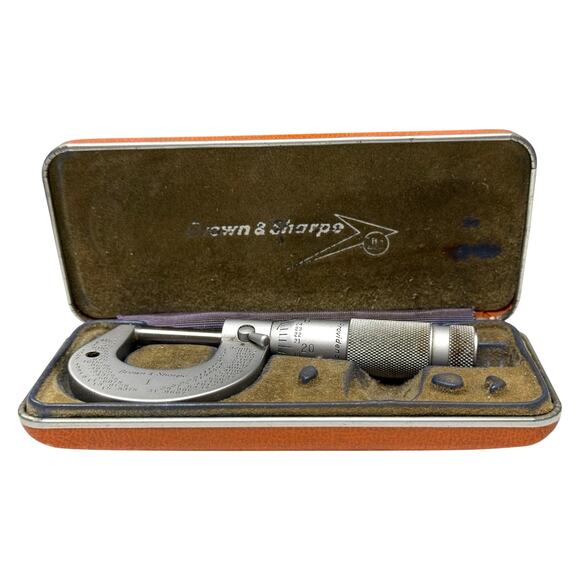 Vintage Brown and Sharpe No. 1 Outside Micrometer 0-1" in Original Case  A1120 - Picture 1 of 12